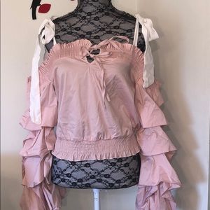 NWT Alpha & Omega Sexy Pink Off The Shoulder Top